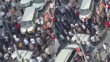 Halk otobüsüne saldıran minibüs şoförüne meydan dayağı