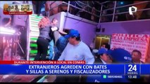 Comas: extranjeros atacan a fiscalizadores con bates y sillas en intervención a presunto prostíbulo