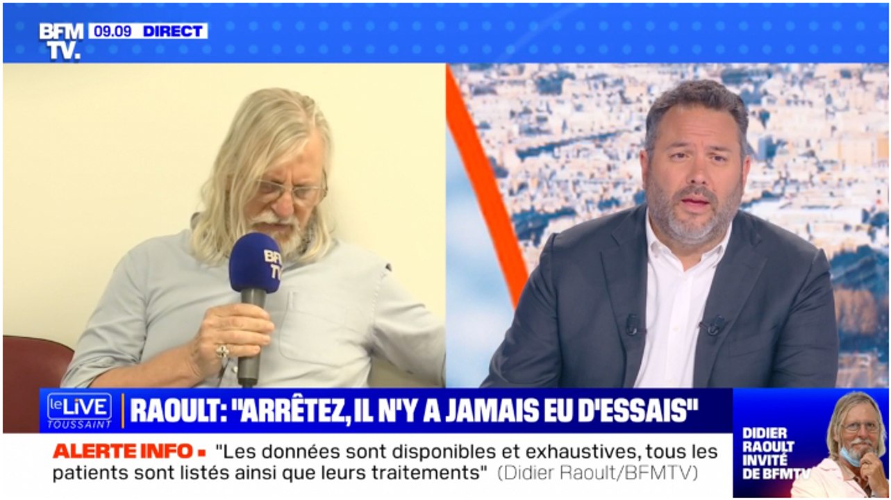 "Je n'ai pas l'habitude de me laisser faire" : Didier Raoult menace de mettre brutalement fin à son interview sur BFMTV