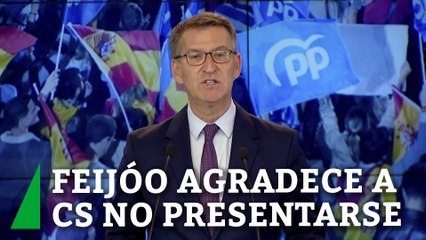 Feijóo agradece a CS no presentarse: "Esta es su casa reformista y no se puede perder un solo voto"