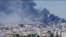 Gros incendie dans un entrepôt à Aubervilliers