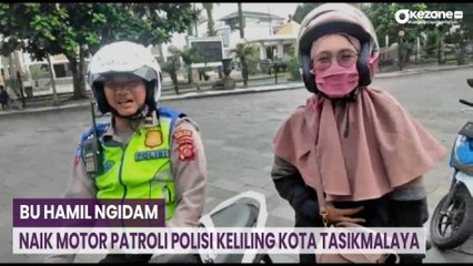 Ibu Hamil Ngidam Naik Motor Patroli Polisi Keliling Kota Tasikmalaya