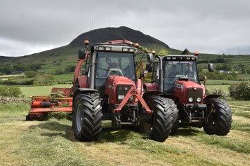 Ryan McMullan chopping grass in the Braid Valley