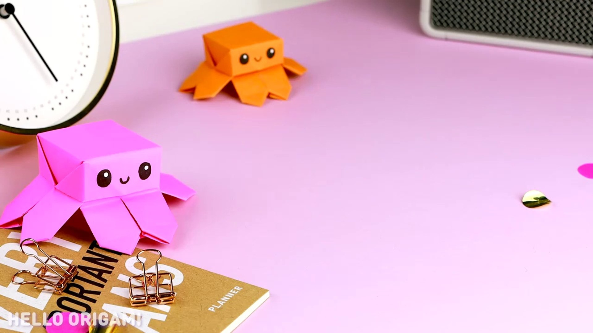 ⁣Origami Paper Jumping Octopus