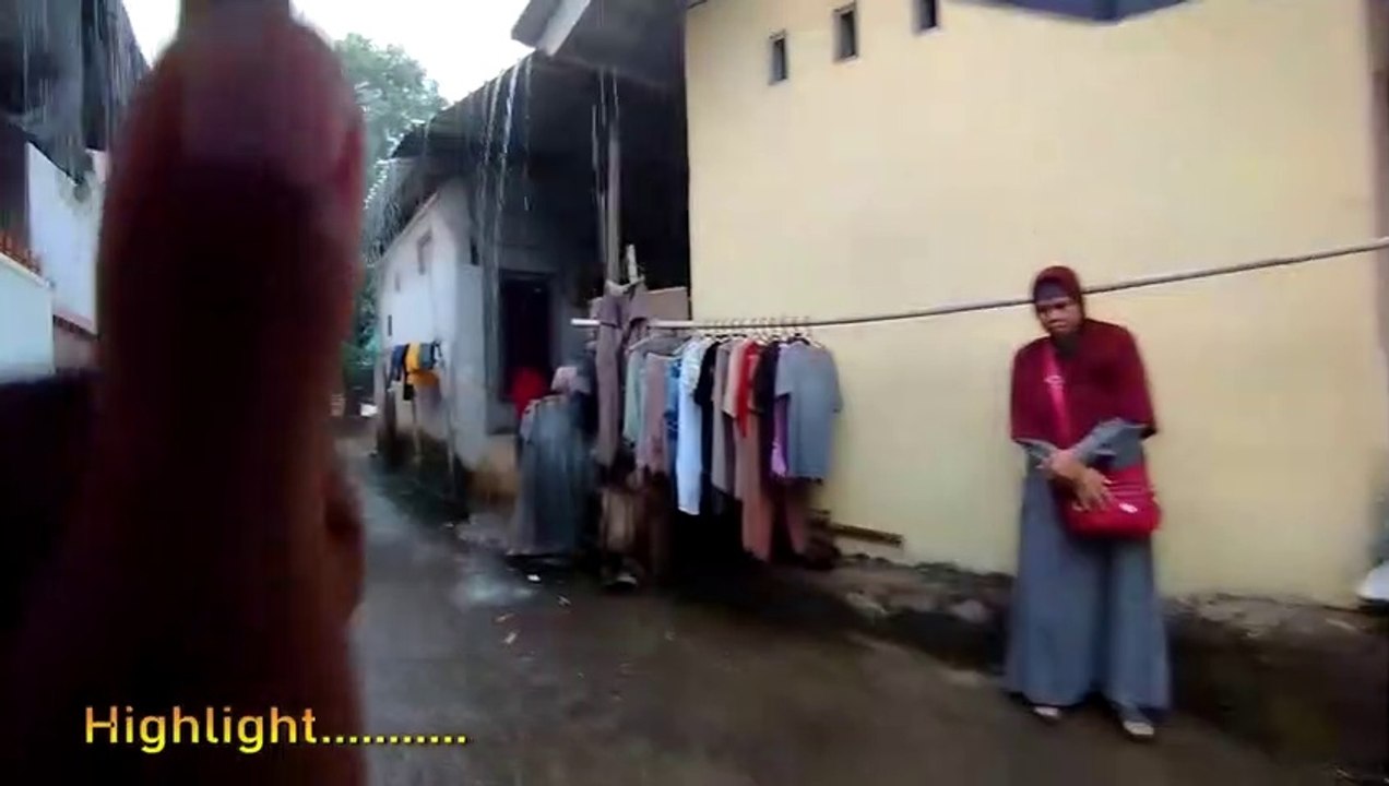 Exploring the Charming Village During a Heavy Rain and Thunderstorm