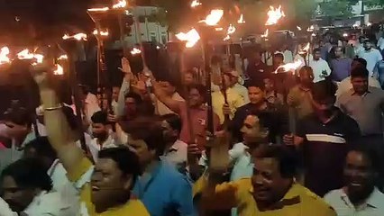 हैरिटेज नगर निगम से चांदपोल हनुमानजी तक निकाला मशाल जुलूस