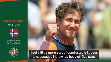 Ruud feeling 'more comfortable' after straight sets win over Ymer