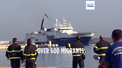 Over 600 migrants dock in the southern Italian port of Bari