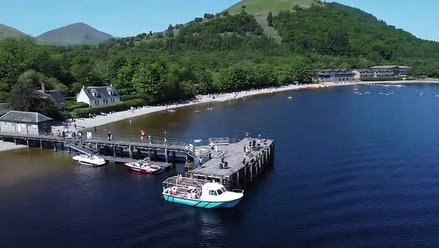 Sun seekers flock to the village of Luss, Loch Lomond on the hottest day of the year
