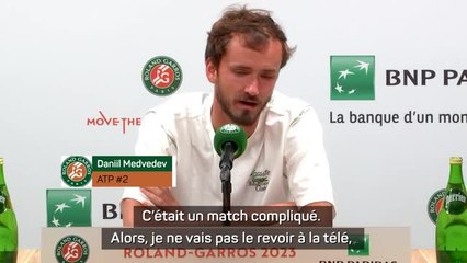 Roland-Garros - Medvedev : "J'espère vraiment qu'il va continuer à jouer comme ça..."