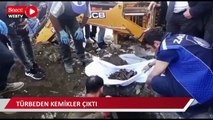 Yol yapımı için AKP'li belediye tarafından yıkılan türbede kemikler bulundu