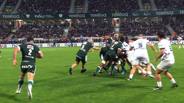 TOP 14 - Essai de Dan IKPEFAN (SP) - Section Paloise - Montpellier Hérault Rugby - Saison 2022-2023