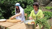 Cooking Turkish Meat Pideh Without Oven In The Mountains