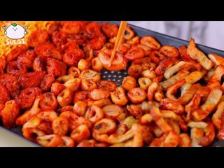ASMR MUKBANG SangHyuk MAKCHANG Smoked, Fire, MAKCHANG Bowl, Fire noodles, Spicy enoki Mushroom.