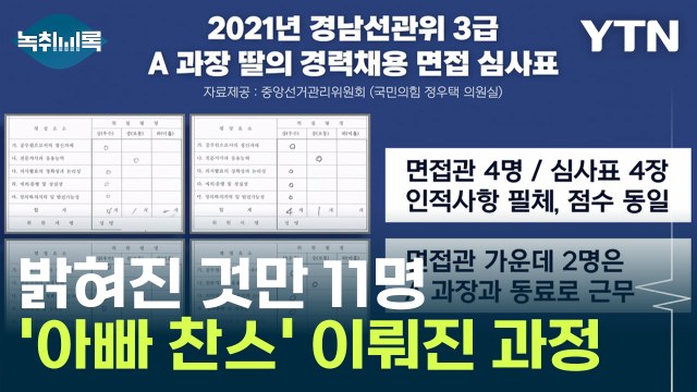 아빠 친구가 면접 보고, 합격에 승진까지 선관위 '아빠 찬스' 이뤄진 과정 [Y녹취록] / YTN