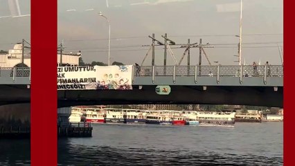 Gezi Direnişi'nin yıl dönümünde SOL Parti'den Galata Köprüsü'ne pankart!