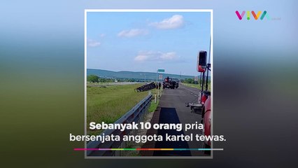 PERANG Polisi vs Anggota Kartel Pecah di Jalan Raya Meksiko