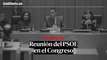 Sánchez reúne en el Congreso a diputados y senadores del PSOE tras la derrota del 28M