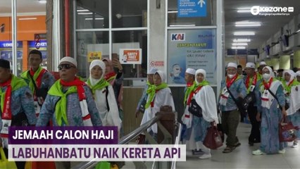 Скачать видео: Pertama Kali di Indonesia! Jemaah Calon Haji Asal Labuhanbatu Naik Kereta Api Menuju Asrama Haji