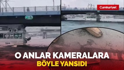 Tur teknesi, Galata Köprüsü'ne çarptı
