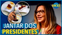 Janja mostra cardápio de presidentes sul-americanos no Alvorada
