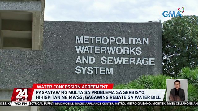 Pagpataw ng multa sa problema sa serbisyo, hihigpitan ng MWSS; gagawing rebate sa water bill | 24 Oras