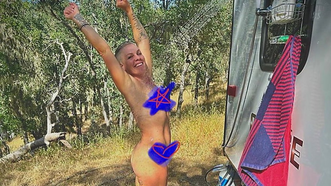 Sängerin Pink zieht komplett blank - sie posiert nackt