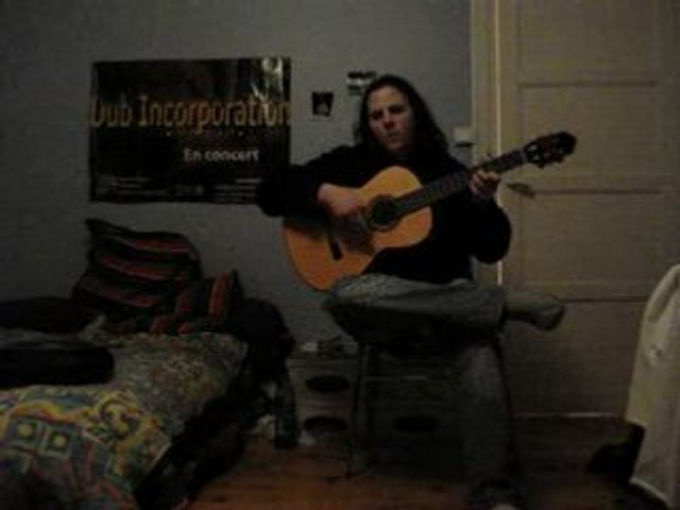 moi qui essaie de jouer de la guitare (2) ! !