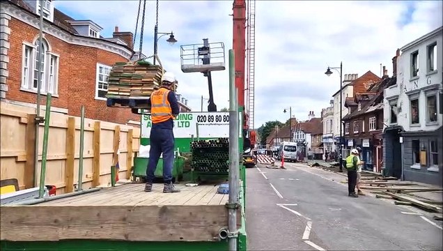 WATCH: After the devastating fire work starts on the Angel Inn, Midhurst, Sussex