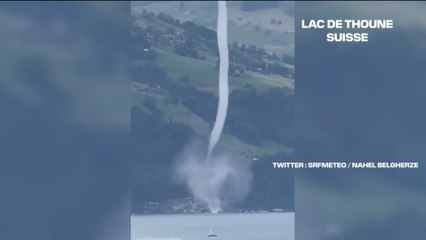 L'image impressionnante d'une trombe marine en Suisse