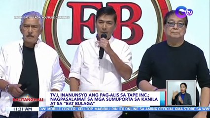 TVJ, inanunsyo ang pag-alis sa TAPE Inc.; Nagpasalamat sa mga sumuporta sa kanila at sa "Eat Bulaga" | BT