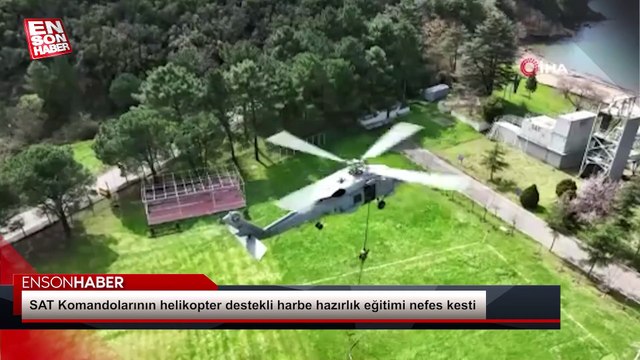 SAT Komandolarının helikopter destekli harbe hazırlık eğitimi nefes kesti