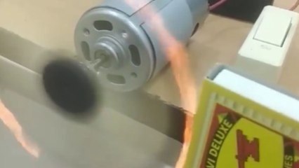 Man does fun experiment with match sticks and a small toy motor