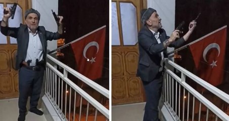 Seçim kutlaması adı altında 4 tabancayla havaya ateş ederek tehlike saçtı