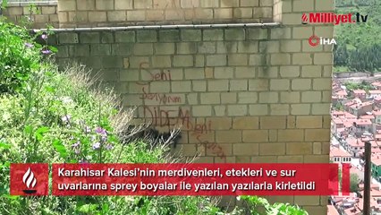 Yerden 226 metre yükseklikte ‘pes’ dedirten vandallık