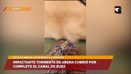 Impactante tormenta de arena cubrió por completo el canal de suez