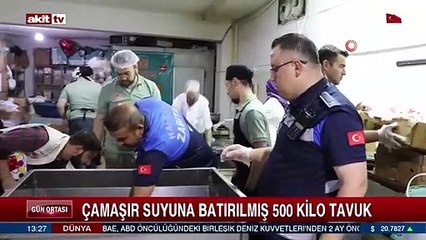 Çamaşır suyuna batırılmış 500 kilo tavuk