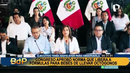 Ejecutivo observa proyecto de ley que elimina octógonos de fórmulas para bebés