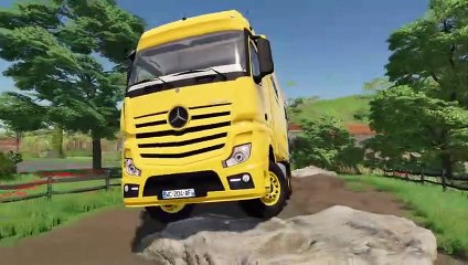 Farming Simulator 22 113 - COLORED MERCEDES-BENZ vs IVECO TRUCK DEATH RUN