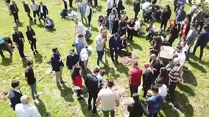 Des jeunes arbres ont été plantés au nom des étudiants qui ont perdu la vie dans le tremblement de terre