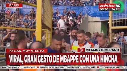 Mbappé lastimó a una fanática durante un partido y el gesto que tuvo después fue aplaudido por todos