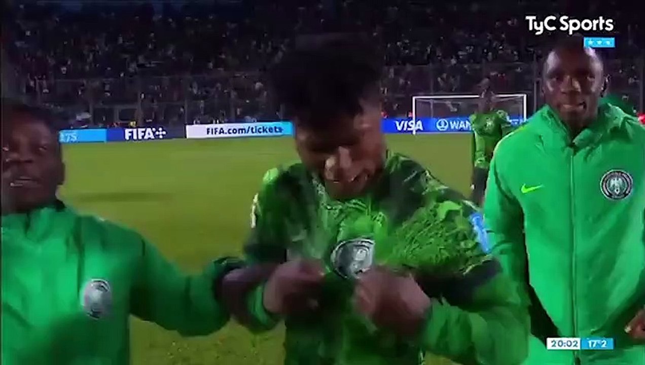 Así festejaron los jugadores de Nigeria