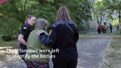 Relatives left to identify the dead after overnight rocket strike on Kyiv