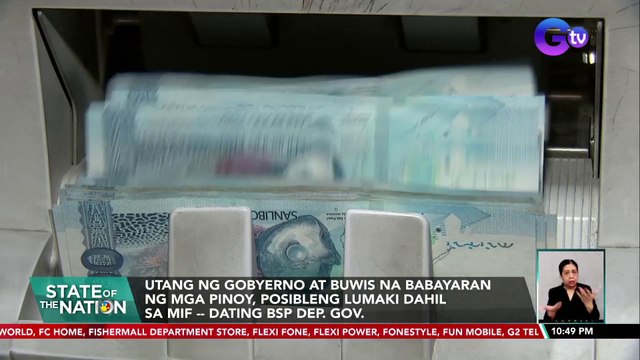 Utang ng gobyerno at buwis na babayaran ng mga Pinoy, posibleng lumaki dahil sa MIF dating BSP Dep. Gov. | SONA