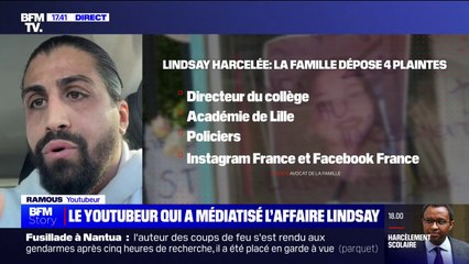 Harcèlement: "Lindsay a ouvert son cœur mais personne ne l'a écoutée, sauf sa famille", déplore le Youtubeur "Ramous" qui a participé à la médiatisation de l'affaire