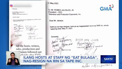 Ilang hosts at staff ng "Eat Bulaga", nag-resign na rin sa Tape Inc. | Saksi