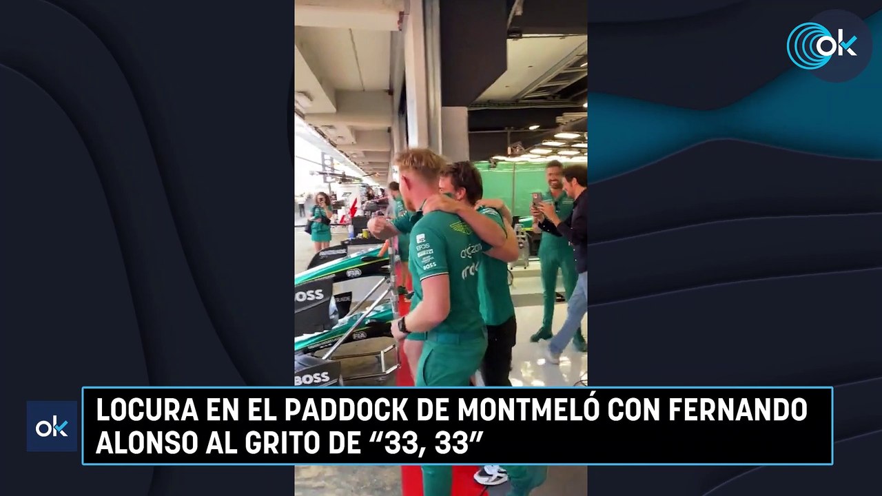Locura en el paddock de Montmeló con Fernando Alonso al grito de "33, 33"