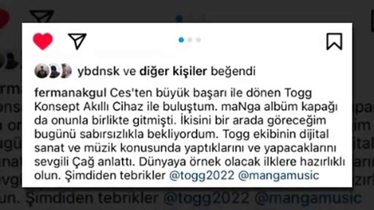 Manga grubunun solisti Ferman Akgül, TOGG pozunu eleştiren sanatçılara dava açtı