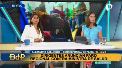 Piura: Dirigentes anuncian paro regional contra ministra de Salud