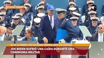 Joe Biden sufrió una caída durante una ceremonia militar